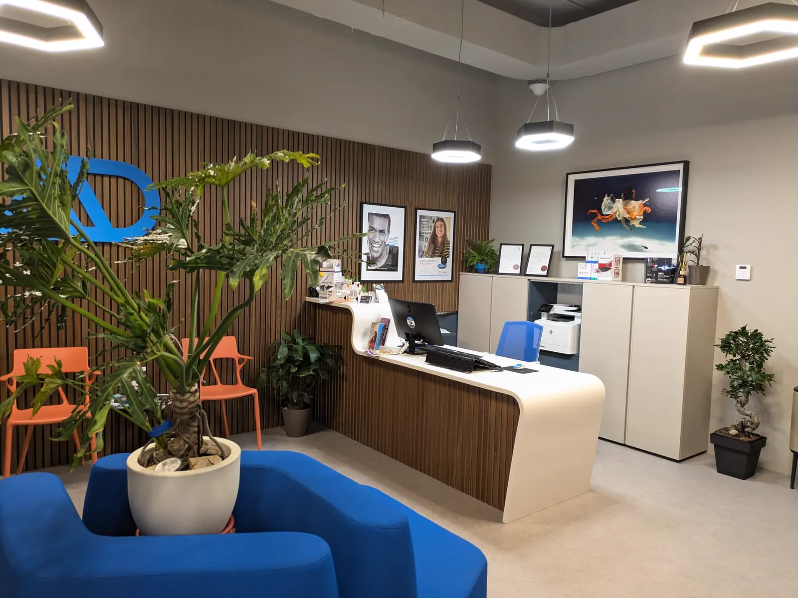 The reception at Apex Dental